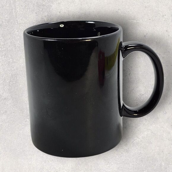 Carved Sugar Skull Mug Día de los Muertos Halloween Coffee Cup Black Ceramic - Picture 3 of 8